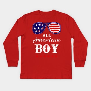 All American Boy Sunglasses Kids Long Sleeve T-Shirt